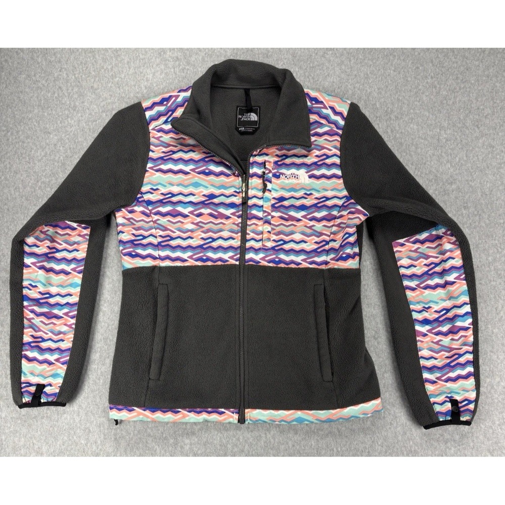 The‎ North Face Polartec Fleece Jacket Colorblock Size S laying; southwestern